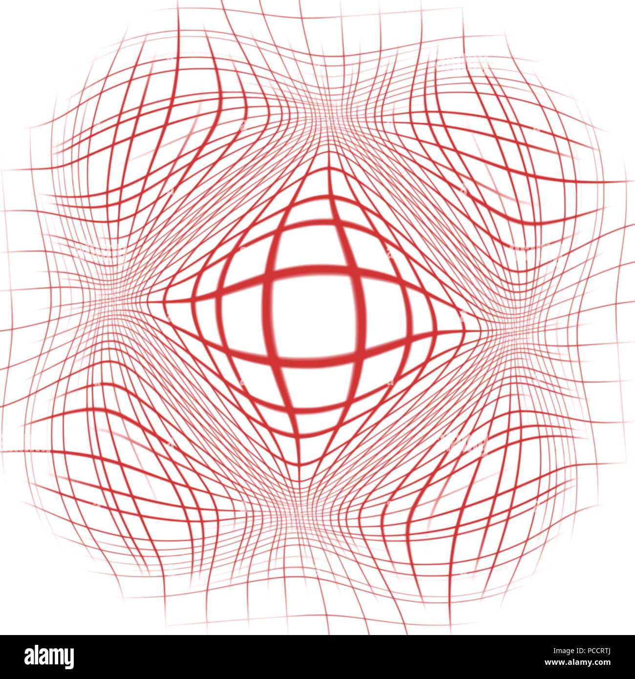 Red abstract verzogen Grid Hintergrund Muster, Vector Illustration Stock Vektor