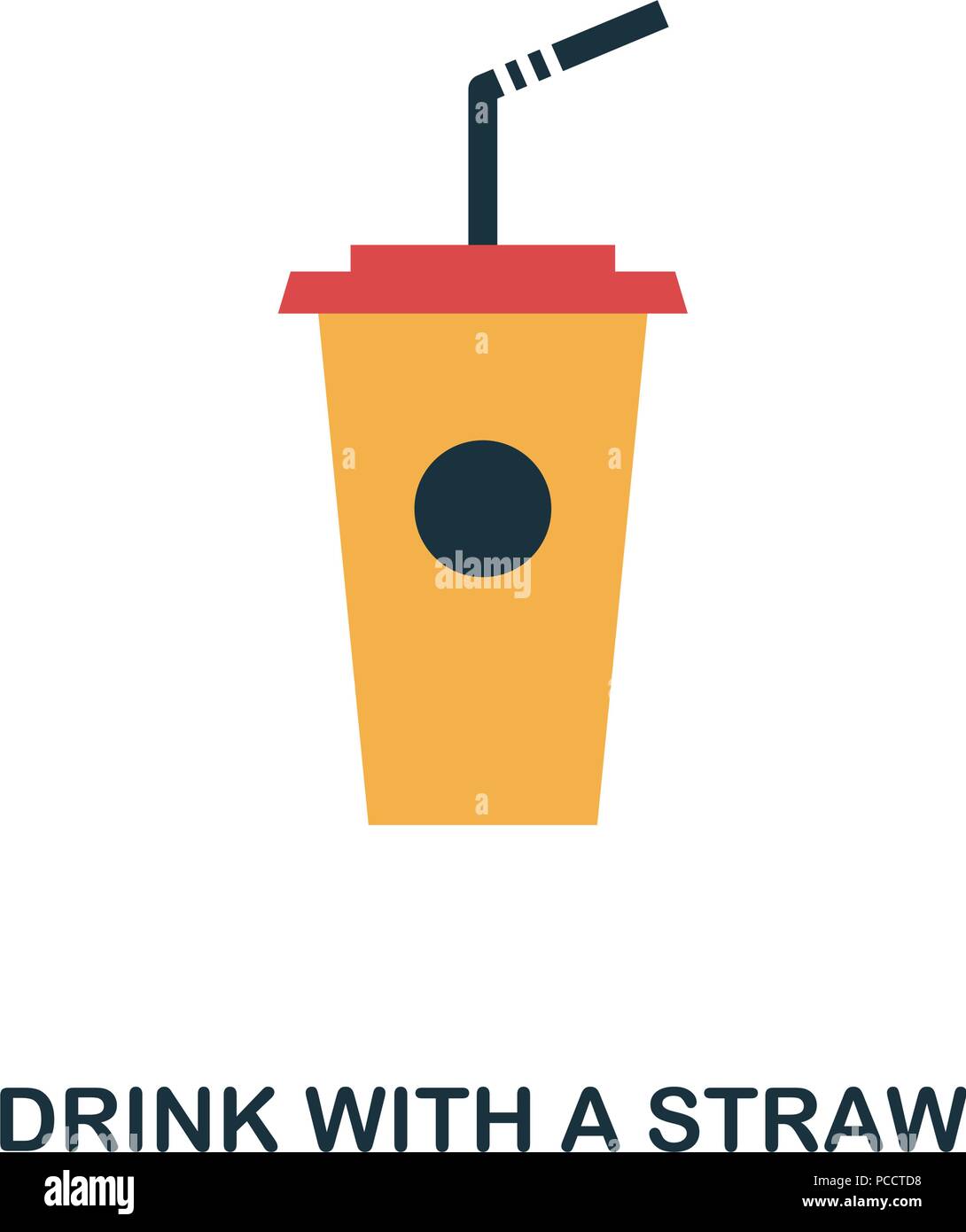 Trinken mit dem Strohhalm Symbol. Mobile Apps, Drucken und mehr. Einfaches Element singen. Monochrome trinken mit dem Strohhalm Symbol Abbildung Stock Vektor