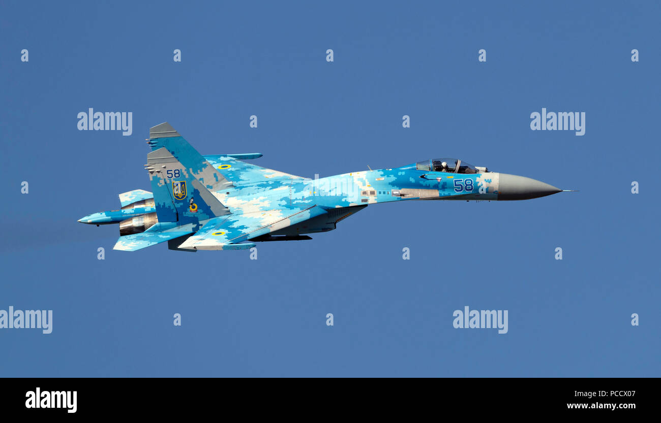 Suchoi Su 27, ukrainische Luftwaffe Stockfoto