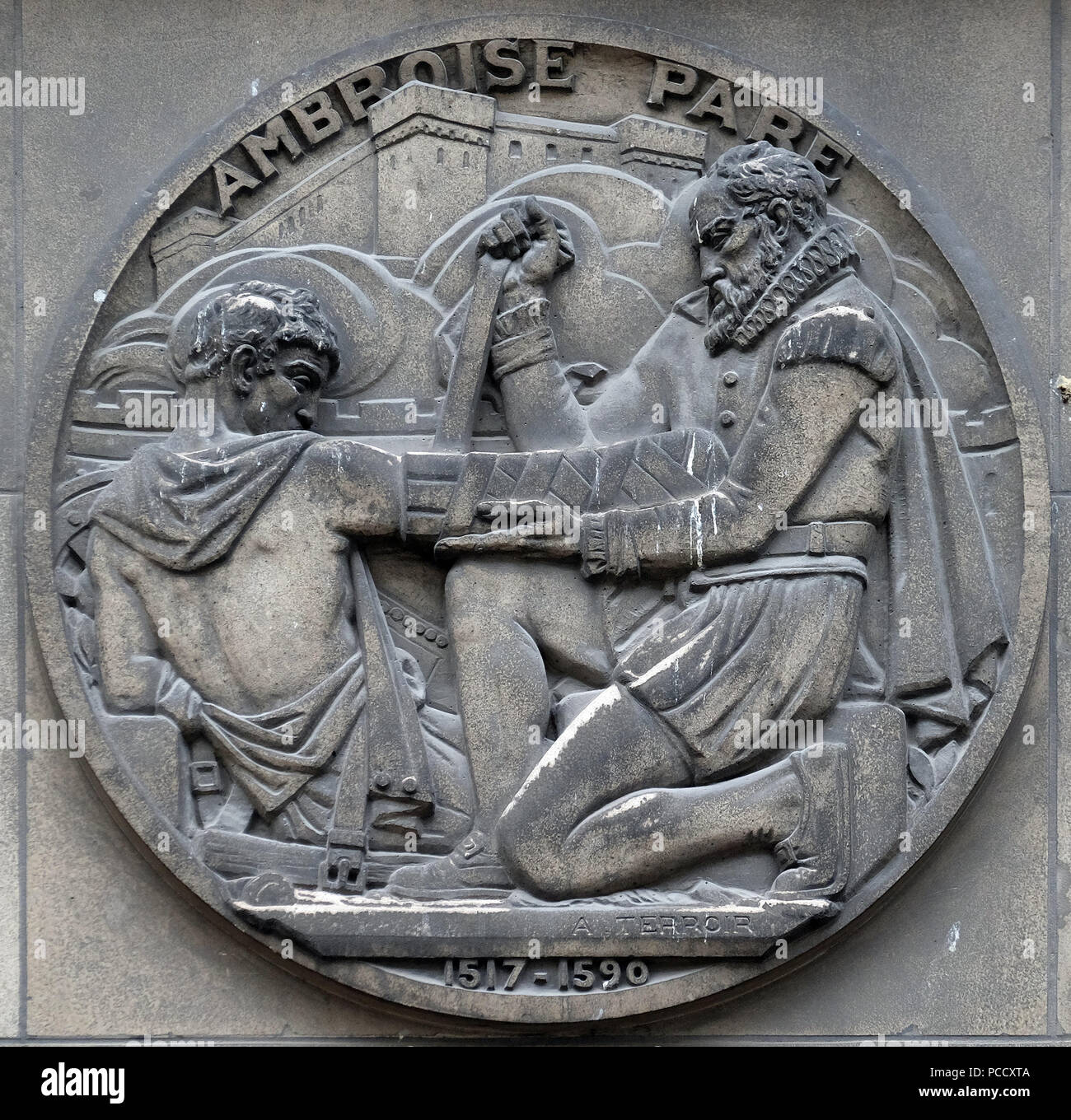 Ambroise Pare, Französisch Friseur- Chirurgen. Faculte de Tiermedizin Paris Stockfoto