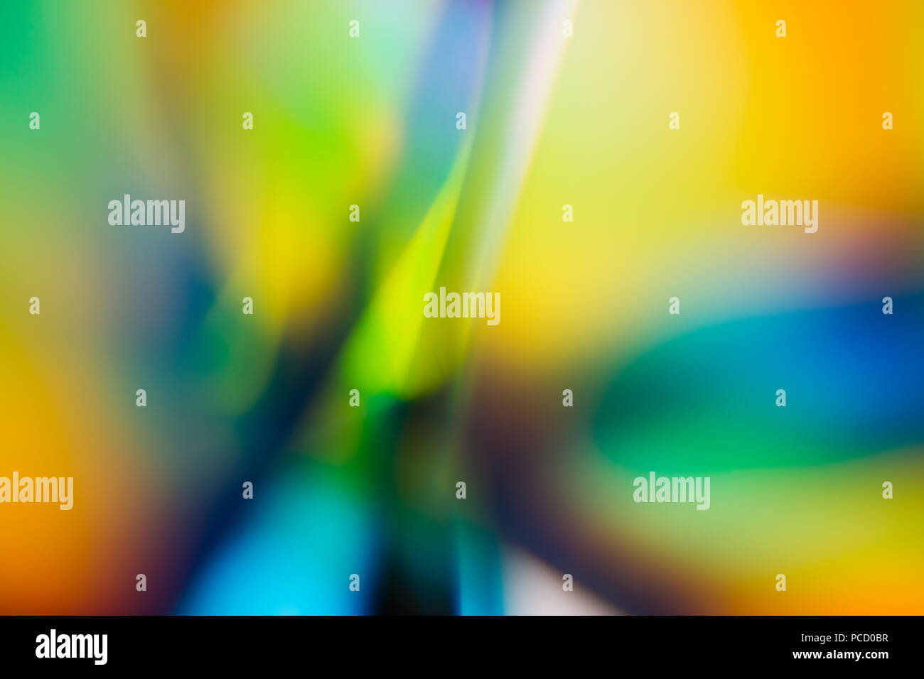 Abstrakte Fotografie verschwommen lebendige Makro Bild Grün Gelb Blau Stockfoto