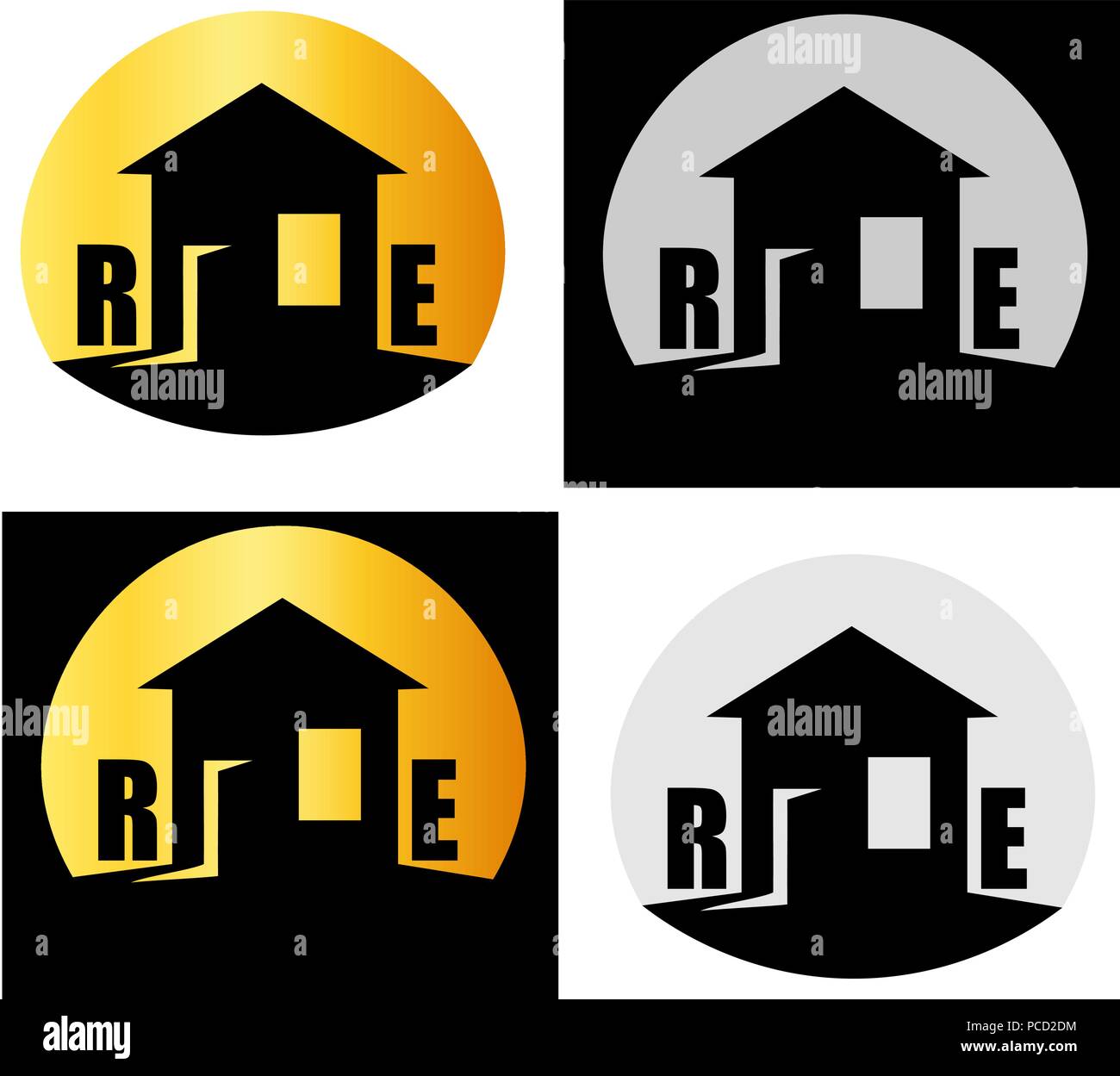 Abstrakte Haus mit Fenster und Tür offen, Immobilien minimalistischen Logo  Stock-Vektorgrafik - Alamy