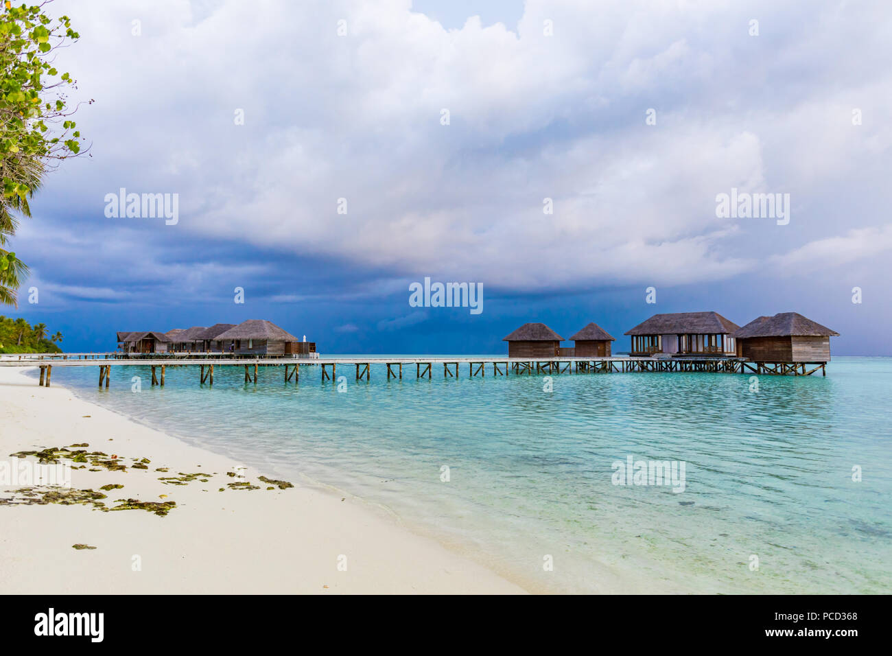 Die schöne Landschaft bei Conrad Maldives Rangali Island, Malediven, Indischer Ozean, Asien Stockfoto
