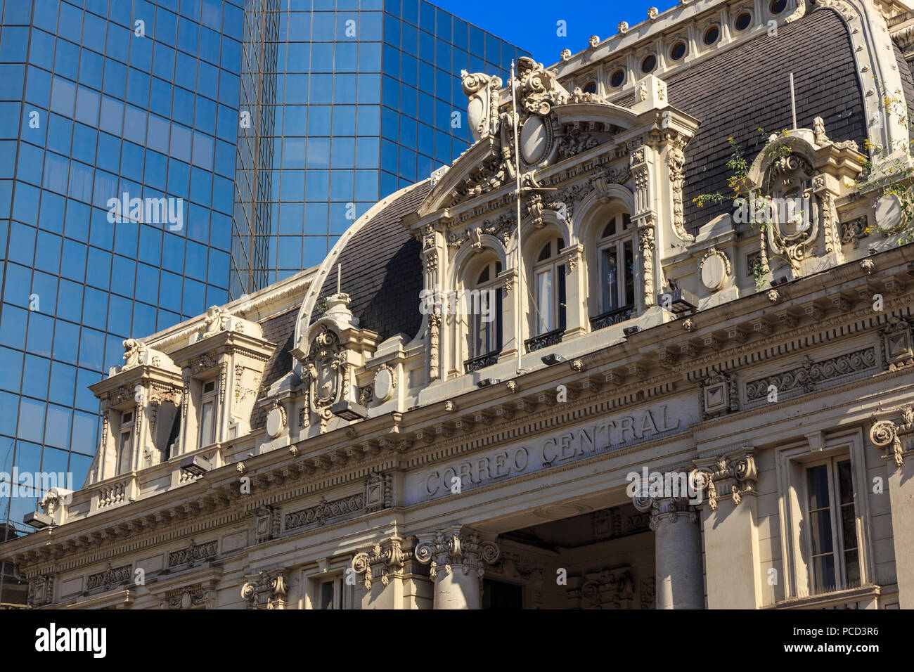 Correo Central (Central Post Office), historischen Gebäude, Plaza de Armas, Santiago Centro, Santiago de Chile, Chile, Südamerika Stockfoto