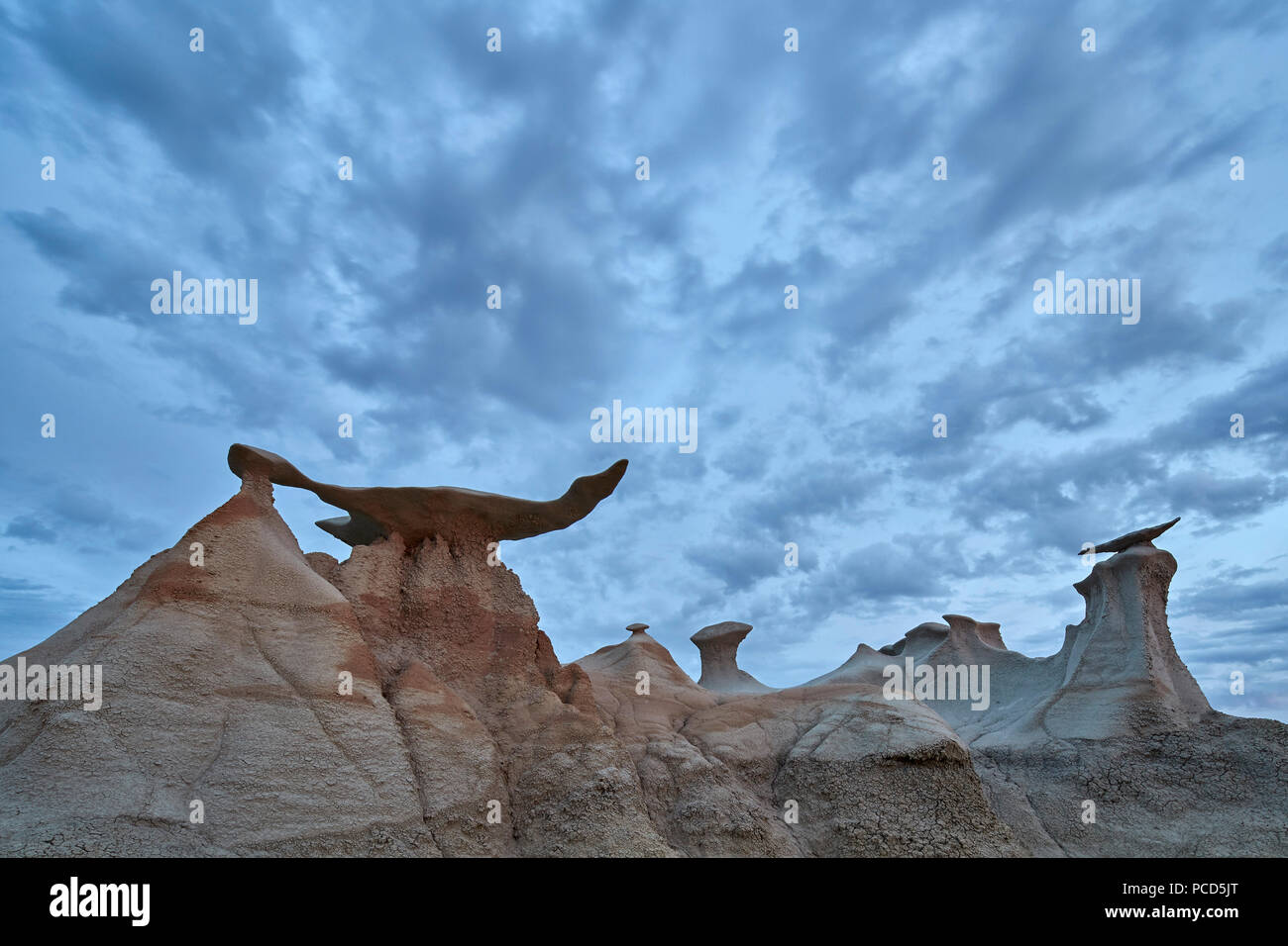 Flügel mit Wolken, Bisti Wilderness, New Mexico, Vereinigte Staaten von Amerika, Nordamerika Stockfoto