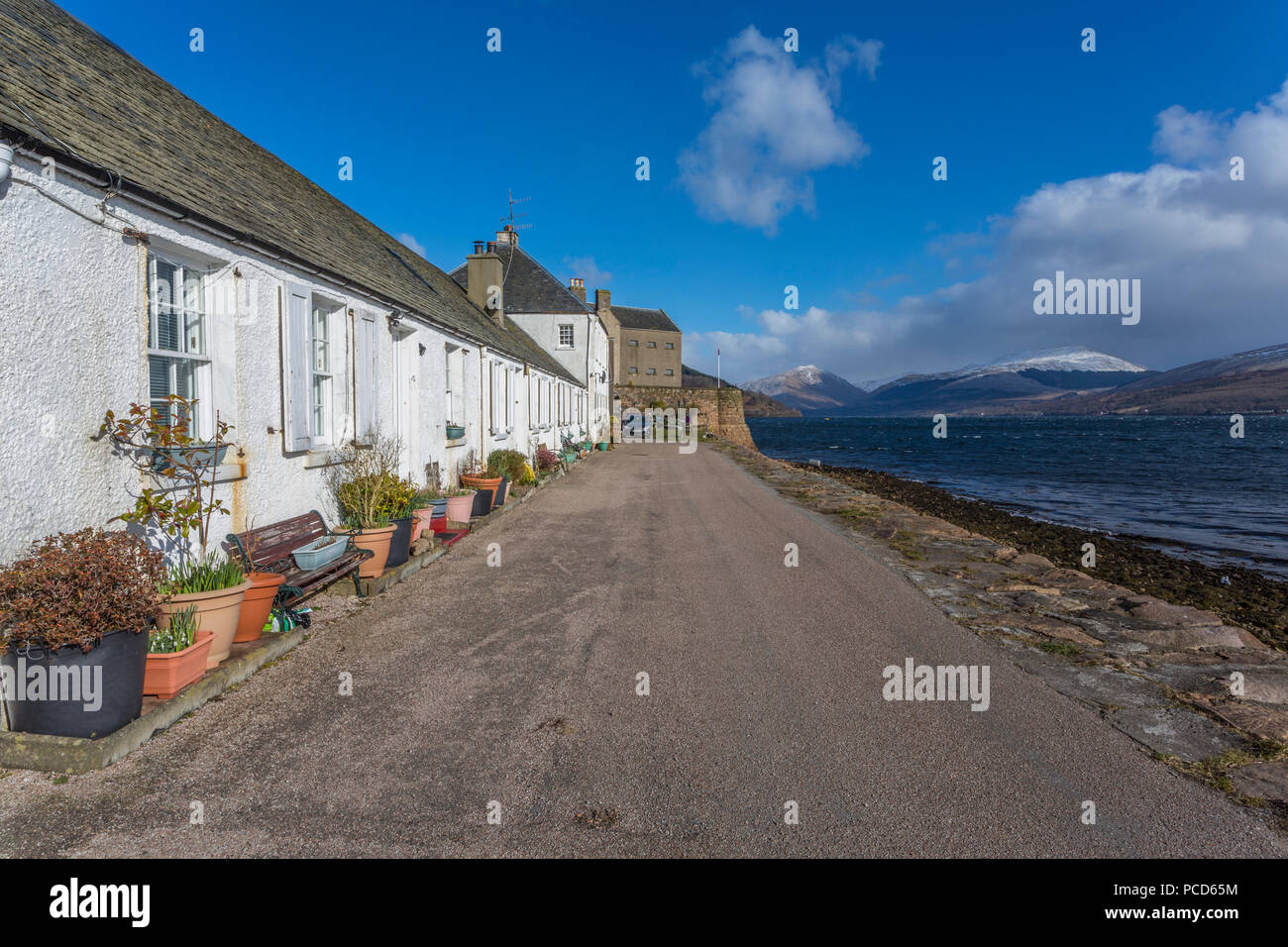 Anzeigen von Inveraray Dorf und das Loch Fine Mündung, Argyll und Bute, Schottland, Großbritannien, Europa Stockfoto