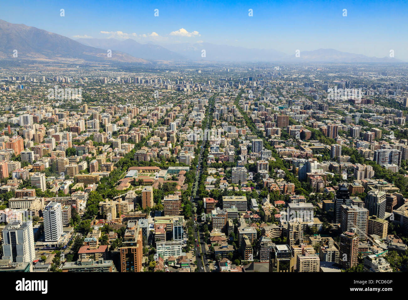Anden Blick von Santiago, Gran Torre Costanera Center, South America's höchste Gebäude, Las Condes, Santiago de Chile, Südamerika Stockfoto