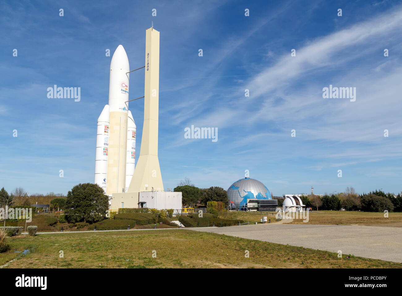 Space Shuttle in den Weltraum Stadt Toulouse, einen Themenpark über die Luft- und Raumfahrtindustrie Stockfoto