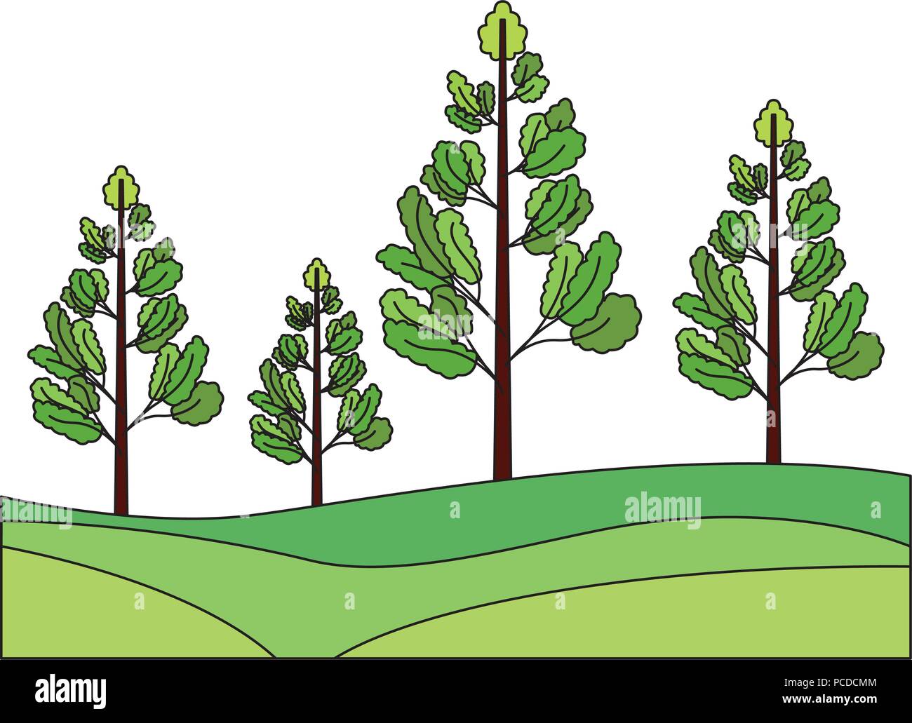 Grüne Natur bäume wald Laub Vector Illustration Stock Vektor