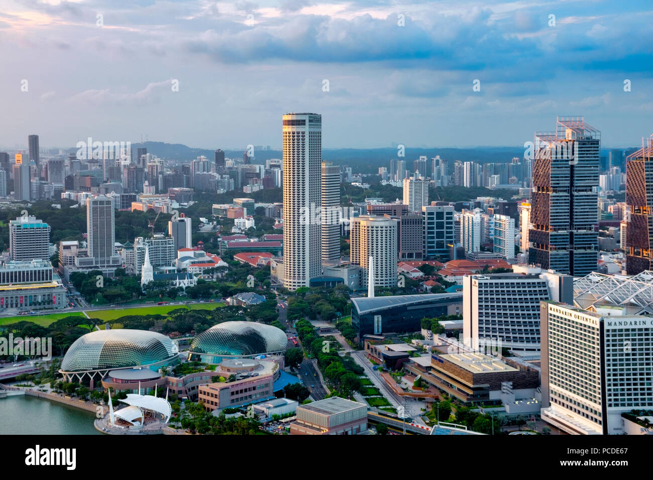 Luftbild der Innenstadt, Singapur Stockfoto