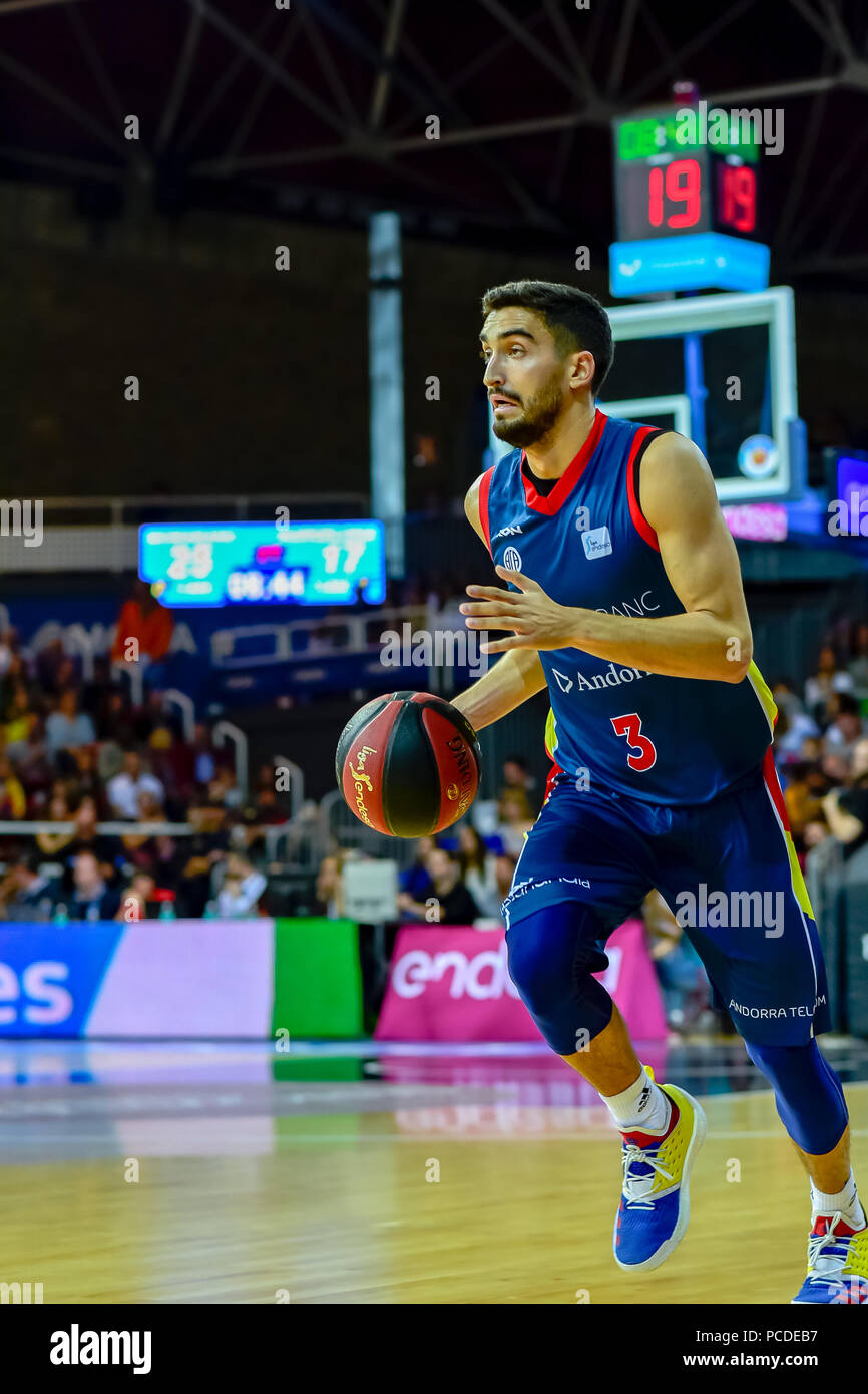 Andorra la Vella, Andorra. 20 de Enero de 2018. Liga Endesa ACB. En el Partido entre Morabanc Andorra BC vs FC Barcelona Lassa de La Liga Endesa ACB Stockfoto