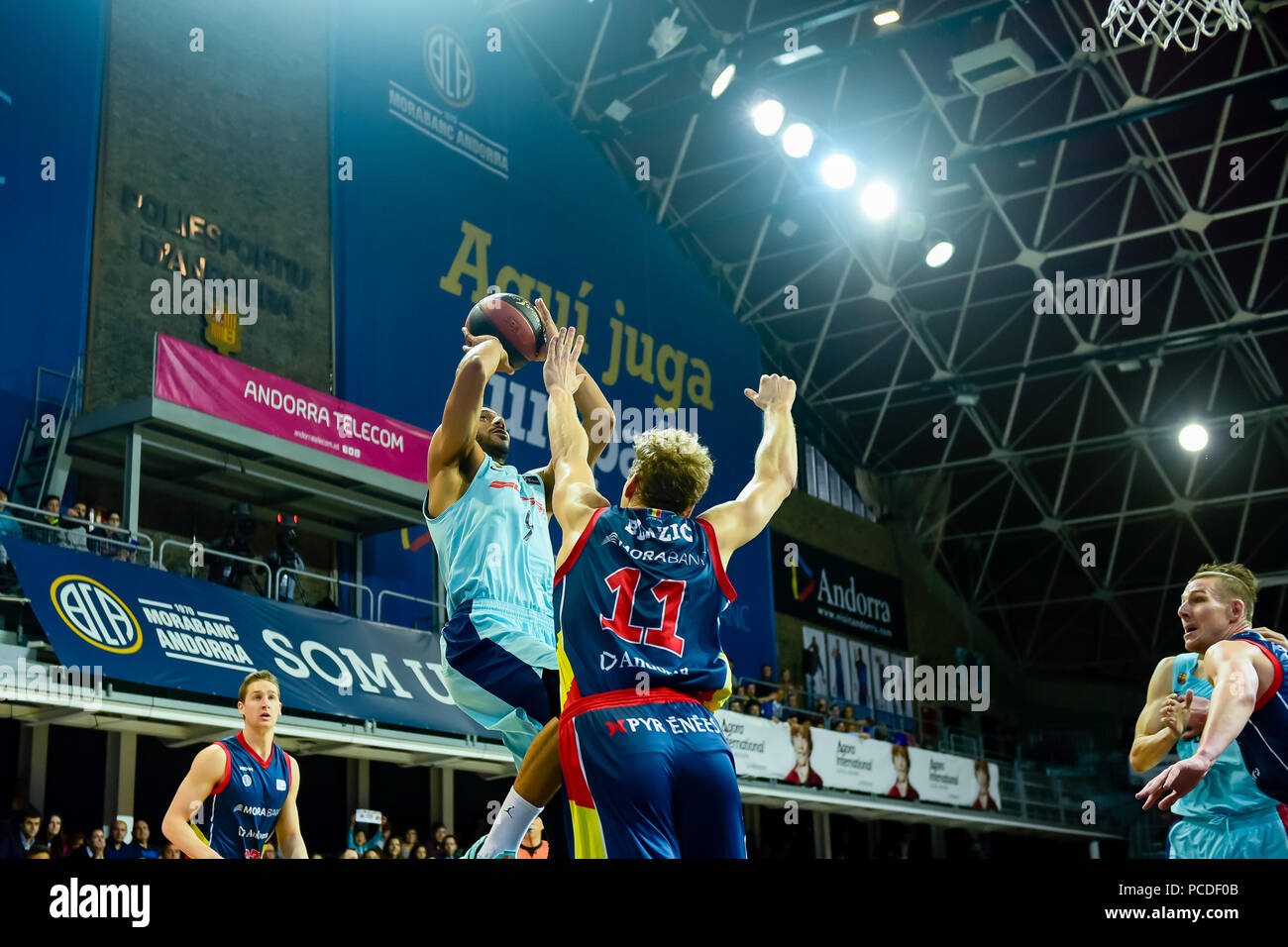 Andorra la Vella, Andorra. 20 de Enero de 2018. Liga Endesa ACB. En el Partido entre Morabanc Andorra BC vs FC Barcelona Lassa de La Liga Endesa ACB Stockfoto