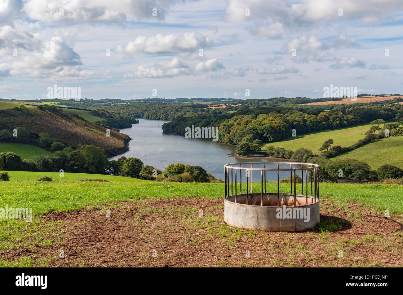 Blick über den Helford River in Cornwall, England, Großbritannien. Stockfoto