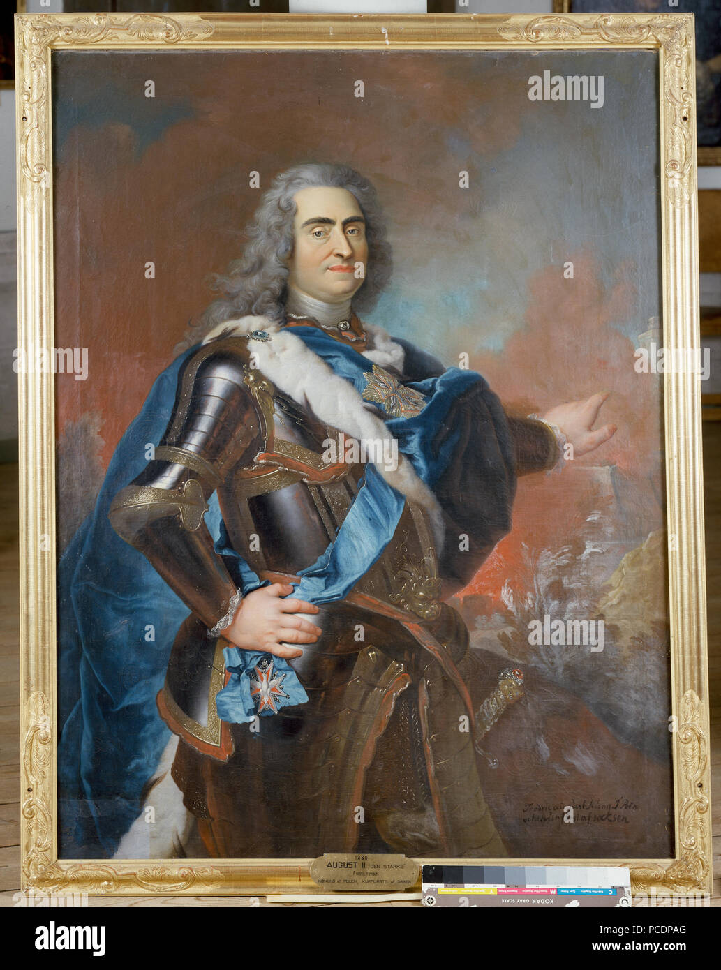 10 August II. der Starke, 1670-1733, Kurfürst von Sachsen, König von Polen (Louis de Silvestre d. y.) - Nationalmuseum - 15950 Stockfoto