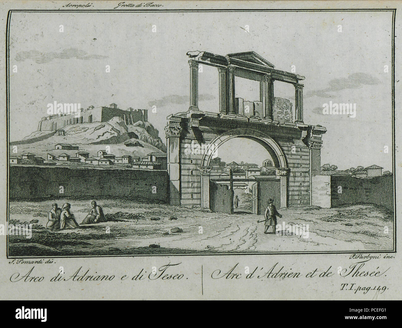 55 Arco di Adriano e di Teseo - Pomardi Simone - 1820 Stockfoto