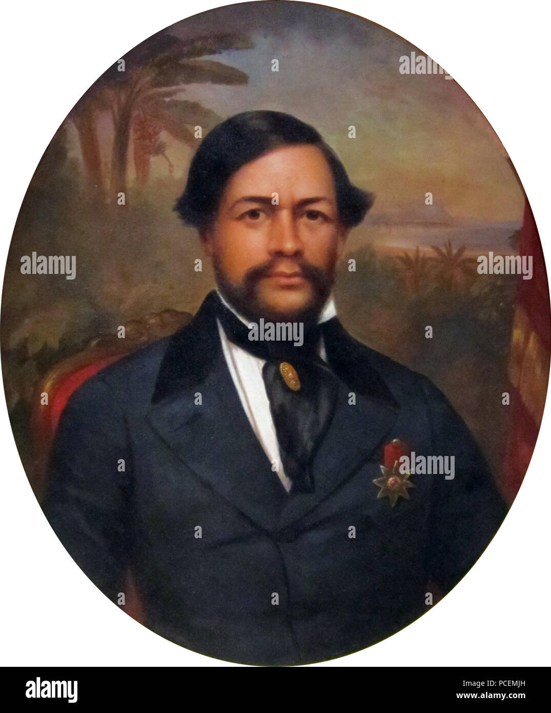 85 Bishop Museum - kahili Zimmer - König Kamehameha III, unbekannter Künstler 7/8 Stockfoto