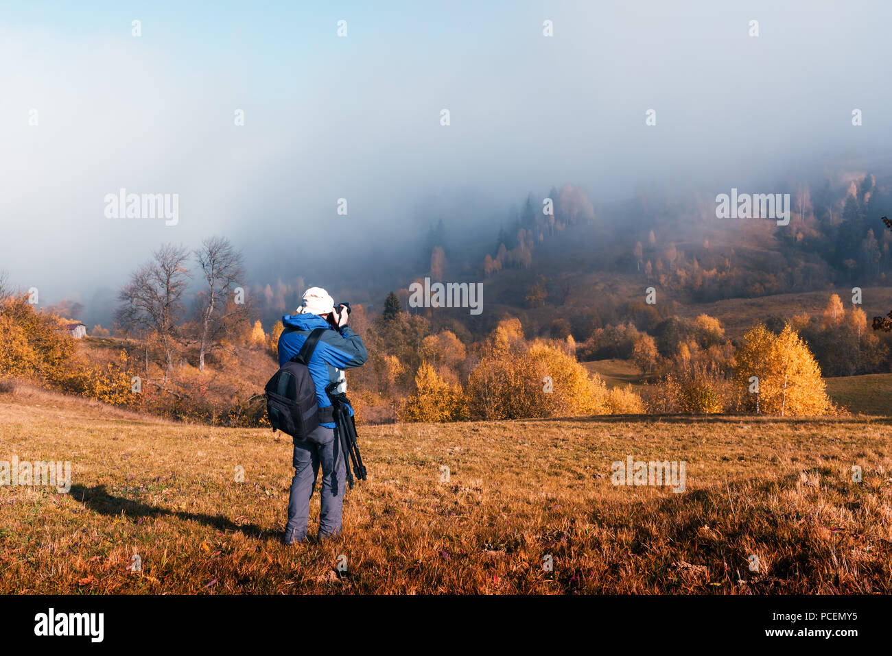 Fotograf, Foto, Herbst Landschaft Stockfoto