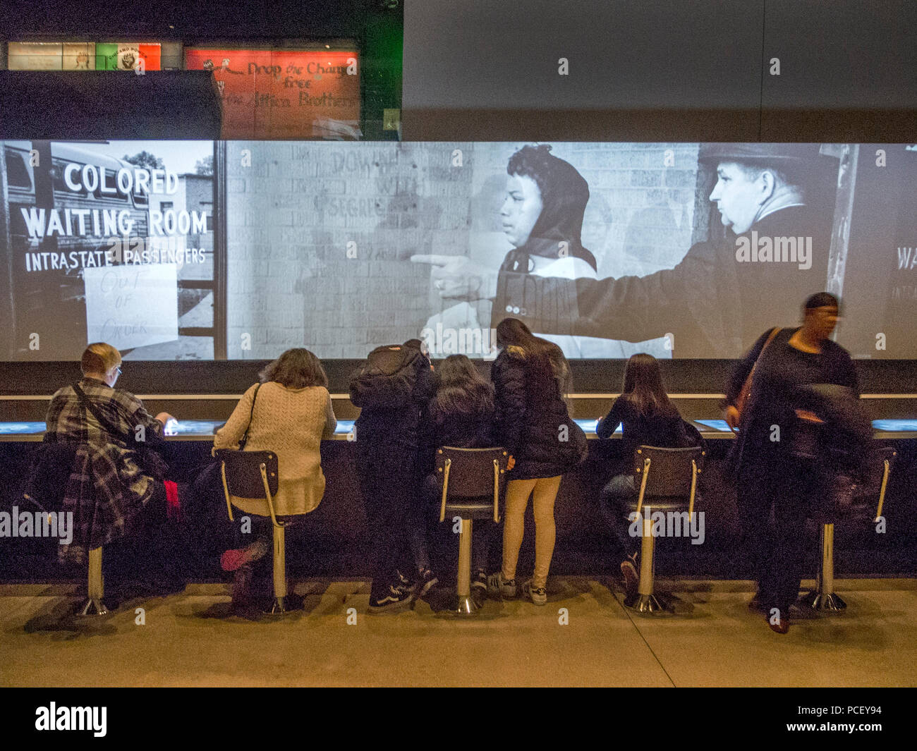 Bilder der bürgerlichen Rechte Persönlichkeiten sind am Smithsonian Museum in Washington, D.C. angezeigt Stockfoto