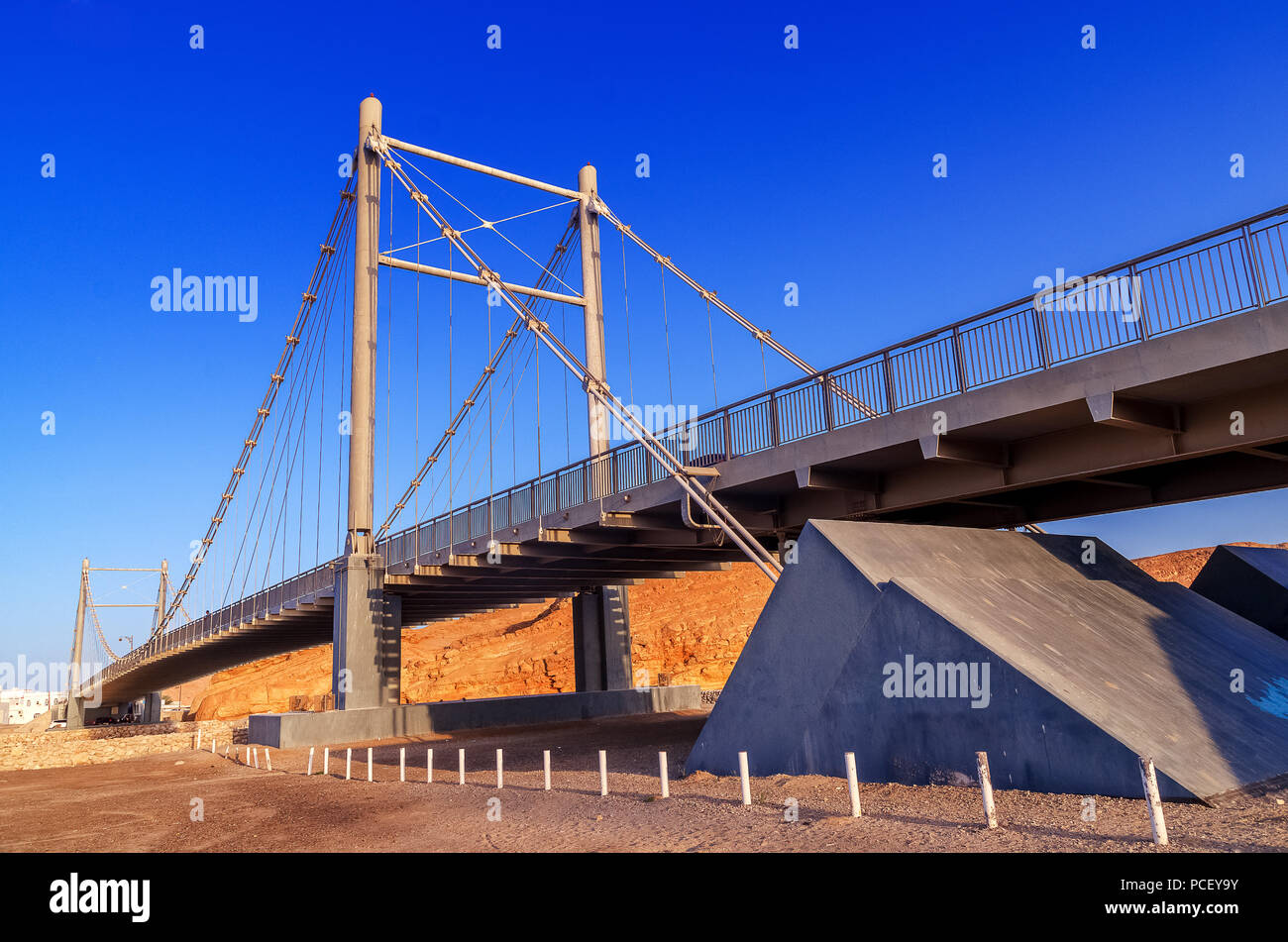 Anzeigen von Khor Al Batah Brücke in der Stadt Al Ayjah in Sur Oman Stockfoto