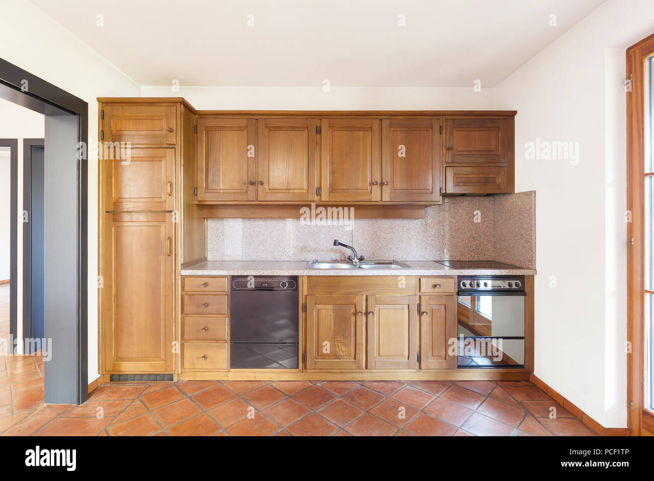 Architektur, Interieur Haus, schöne Küche aus Holz Stockfoto