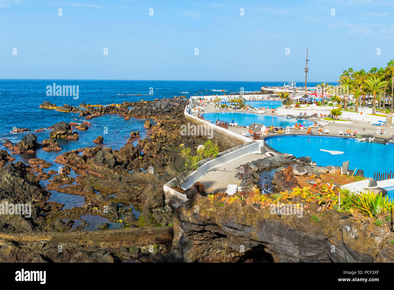 Parque Maritimo Cesar Manrique, Puerto de la Cruz, Teneriffa, Spanien Stockfoto