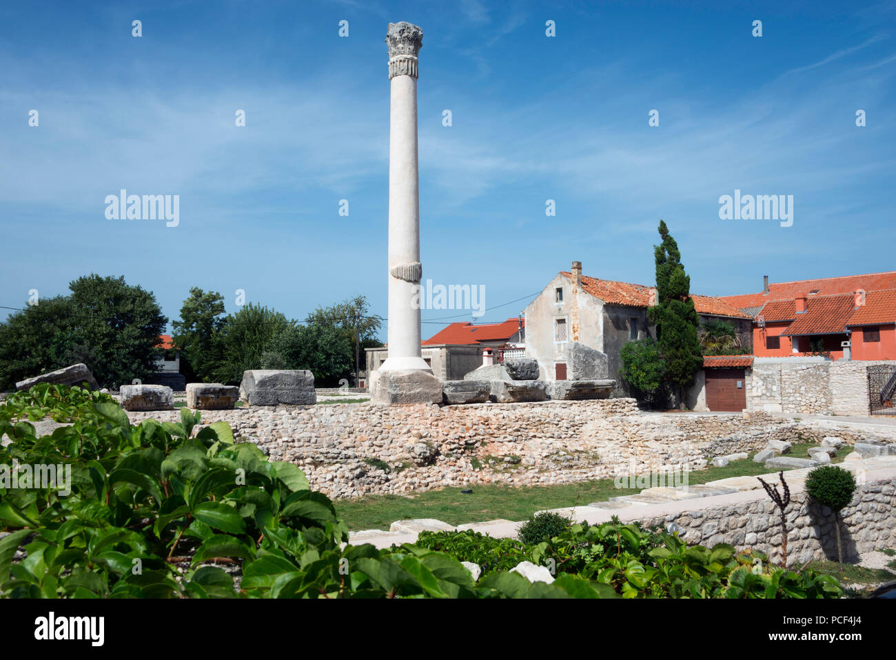 Römische Tempel, alte Salz Stadt Nin, Kroatien, Rimski Hram Stockfoto