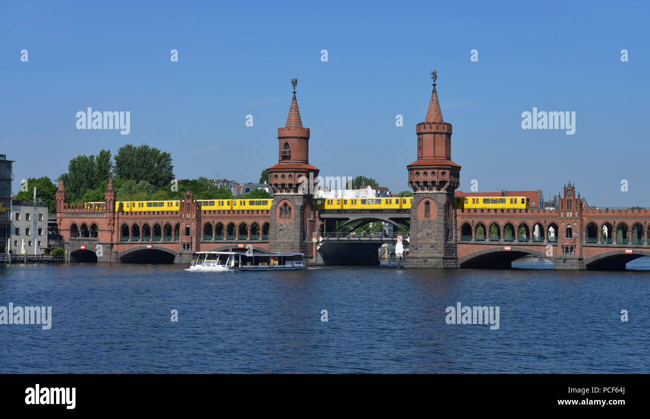 Oberbaumbruecke, Friedrichshain, Berlin, Deutschland, Oberbaumbrücke Stockfoto