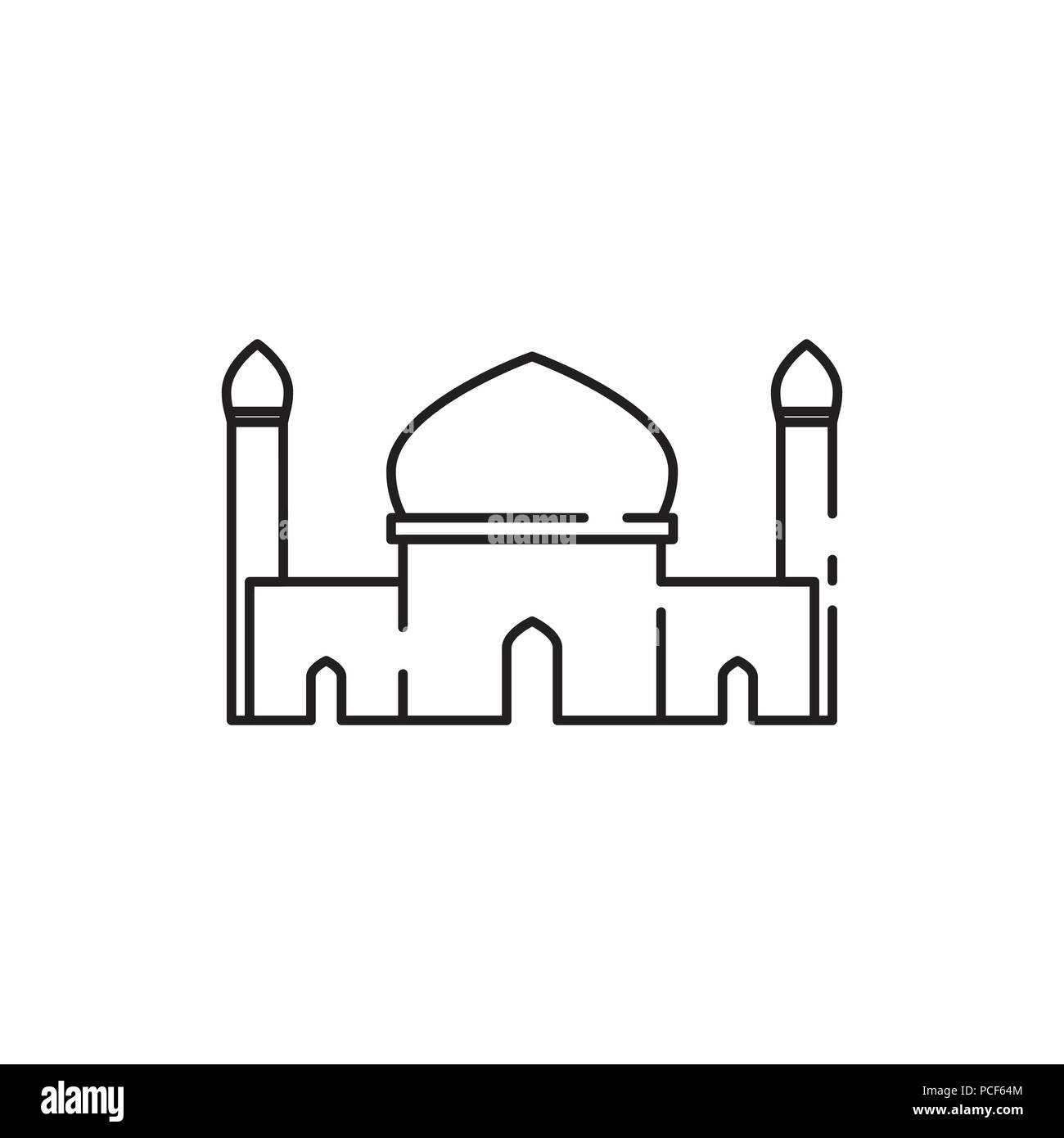 Moschee Twin Tower Skizze benutzerdefinierte Vector Illustration Graphic Design Stock Vektor