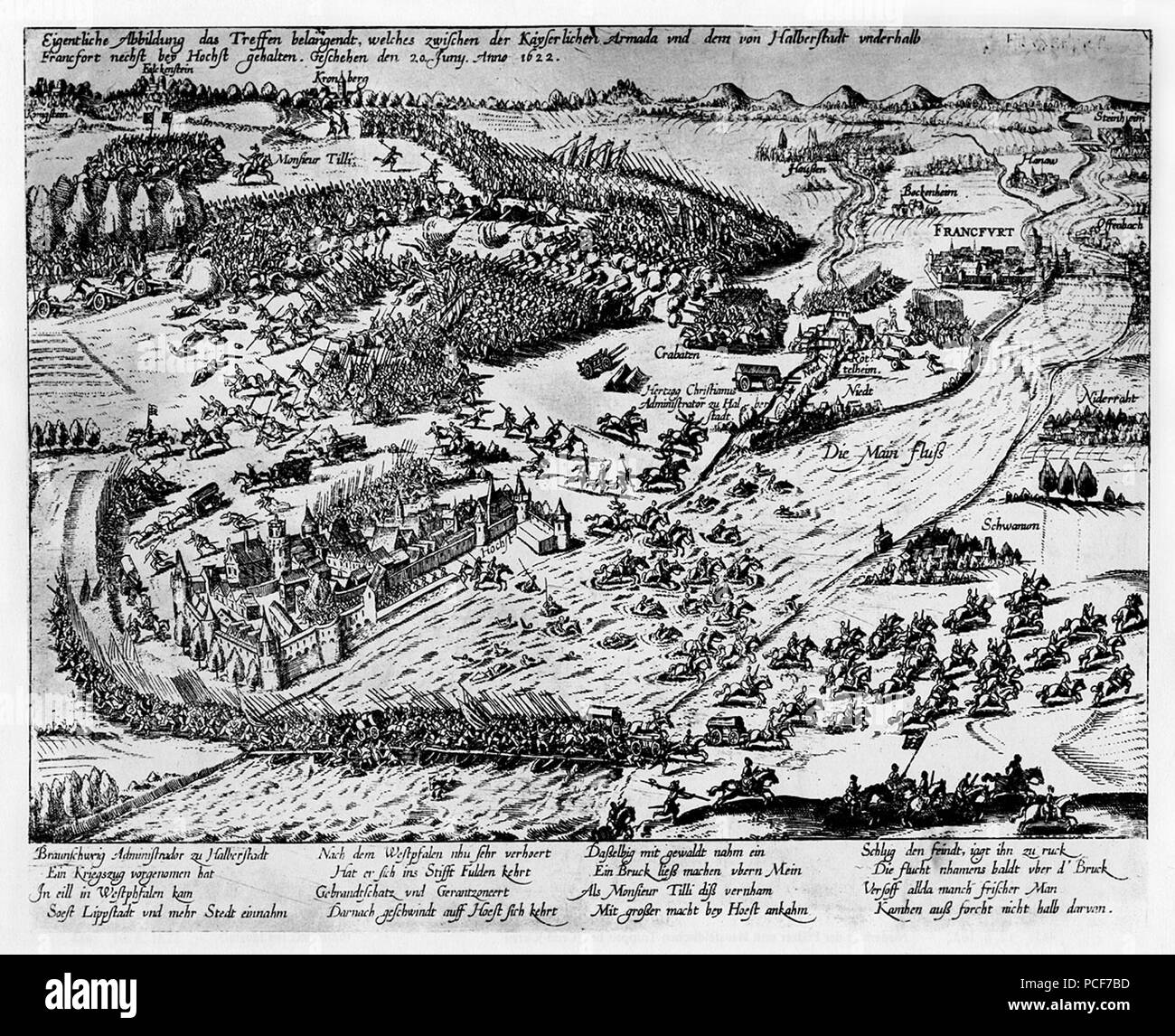 546 Schlacht bei Hoechst 1622 unbek Stockfoto