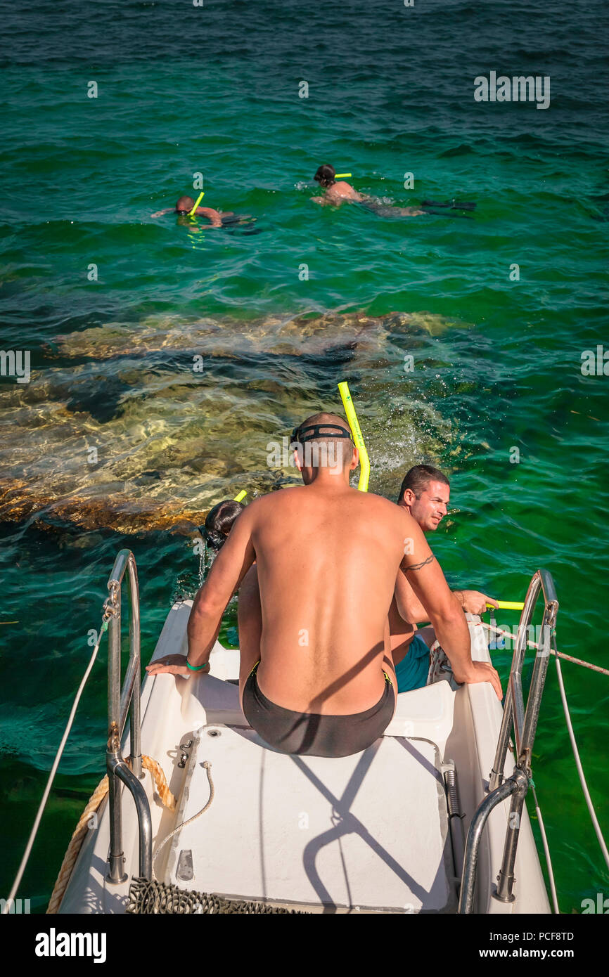 Der Mensch fertig zu tauchen - Varadero, Kuba Stockfoto