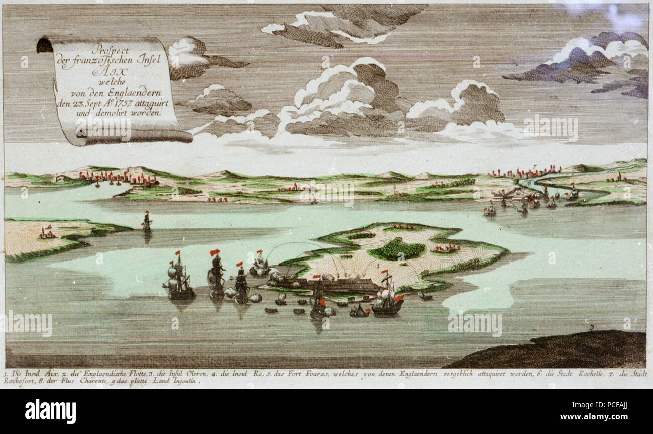 62 Attaque de l'Ile d'Aix et de Rochefort en 1757 par le Anglais Stockfoto