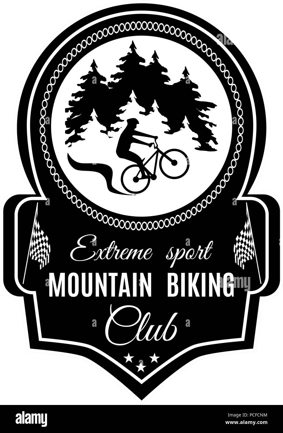Vector mountain bike extreme Sport Club Emblem Stock Vektor