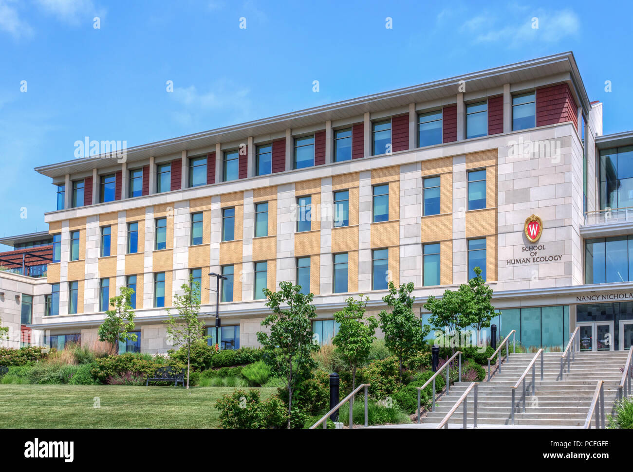 MADISON, WI/USA - 26. Juni 2014: Die Schule der menschlichen Ökologie Gebäude auf dem Campus der Universität von Wisconsin-Madison. Stockfoto
