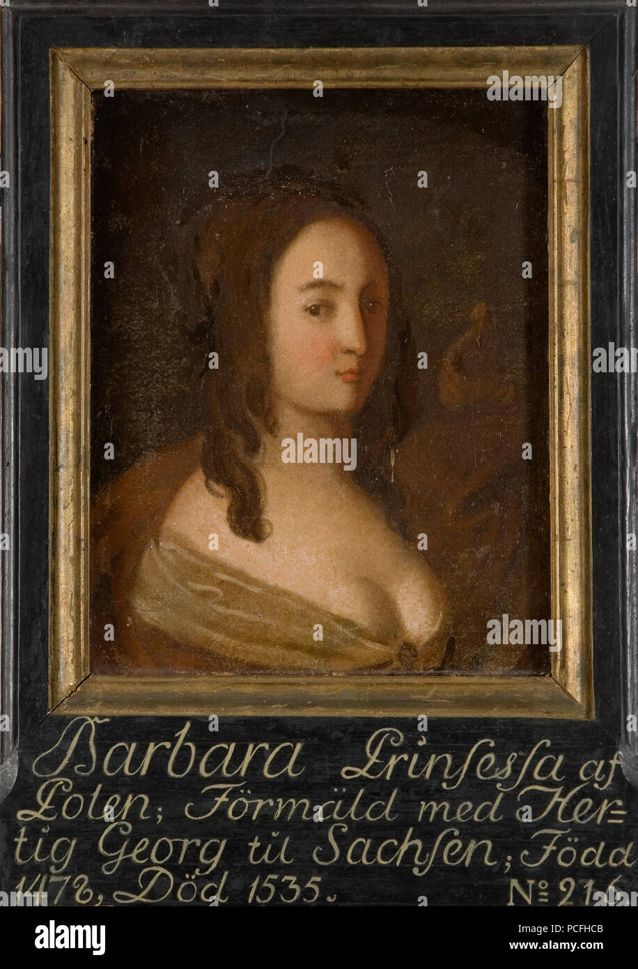 5 Barbara, 1478-1535, Prinsessa av Polen hertiginna av Sachsen - Nationalmuseum -15586 Stockfoto