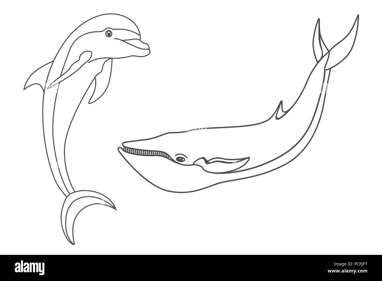 Marine Set Säugetiere. Stock Vektor