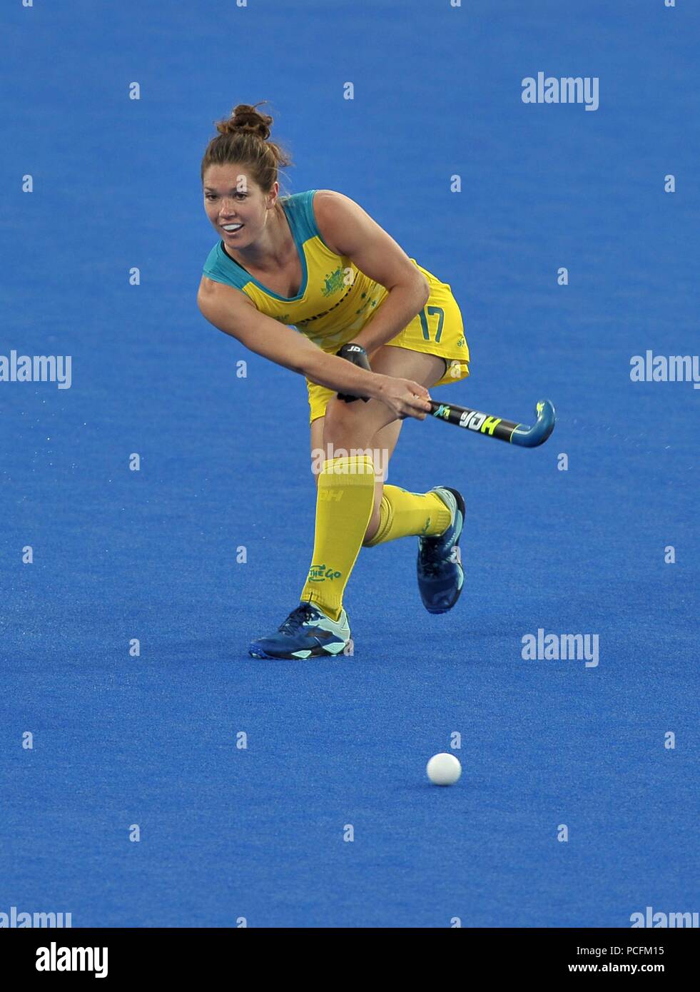 Stratford, London, UK. 1. Aug 2018. Georgina Morgan (AUS). Australien V Argentinien. Match 30. Viertelfinale. Hockey der Frauen-WM 2018. Lee Valley Hockey Centre. Queen Elizabeth Olympic Park. Stratford. London. UK. 01.08.2018. Credit: Sport in Bildern/Alamy Live News Credit: Sport in Bildern/Alamy leben Nachrichten Stockfoto