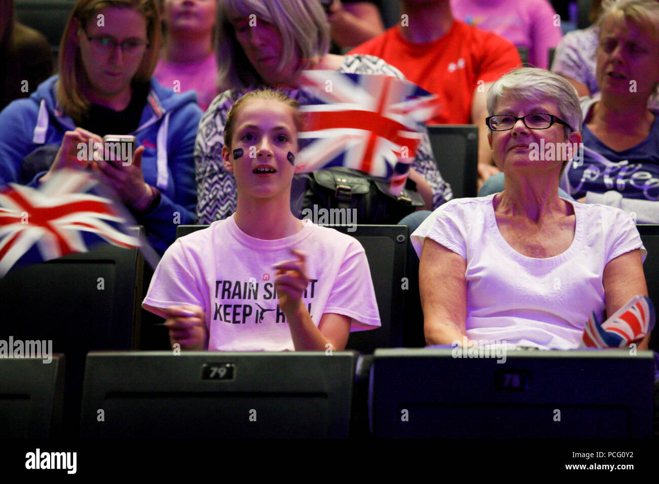 Glasgow 2. August 2018. Europäische Frauen Senioren Turnen an SSE Hydro. Team nähere Bestimmungen. Kredit Alan Oliver/Alamy leben Nachrichten Stockfoto