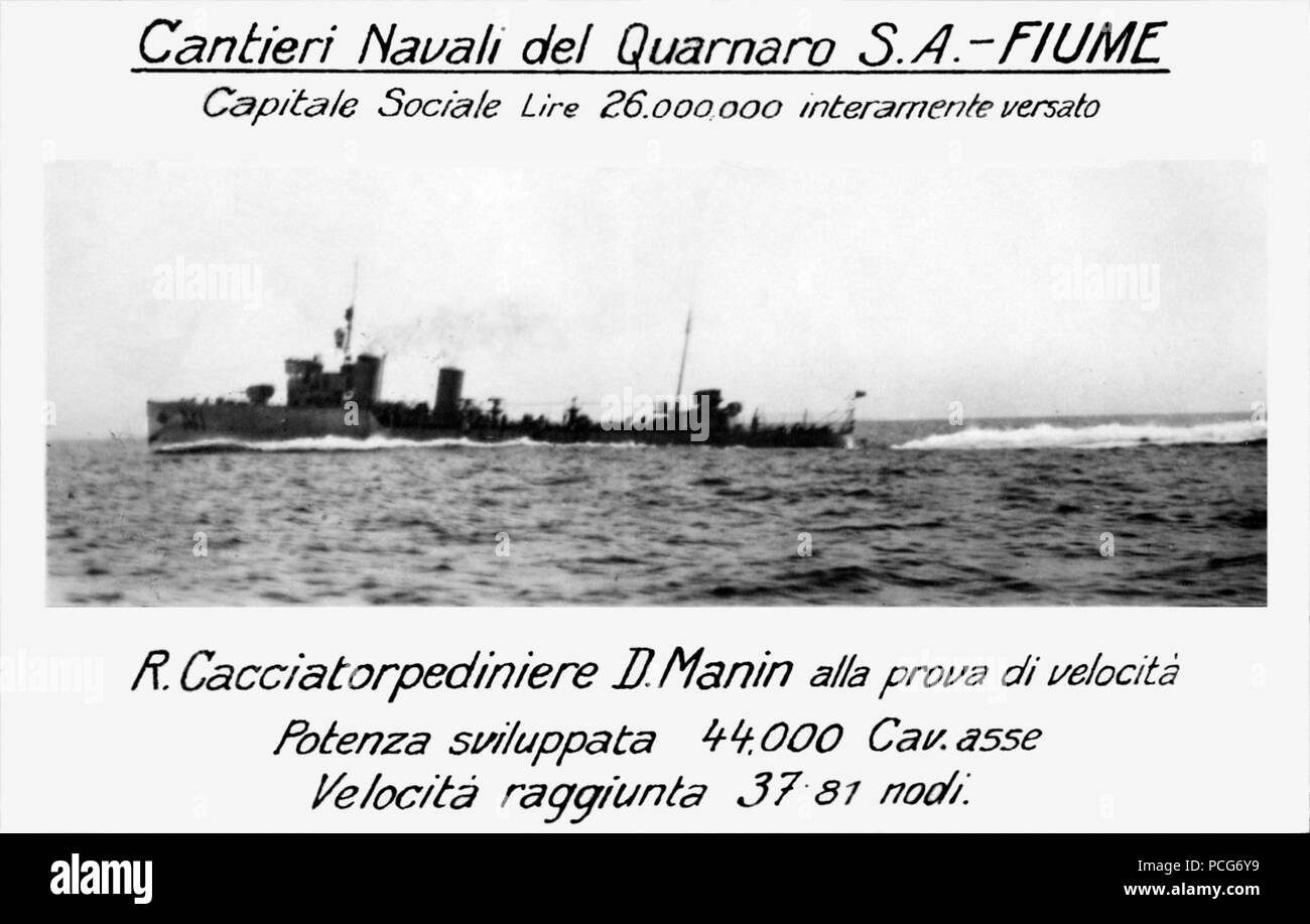 108 Cacciatorpediniere Manin Stockfoto