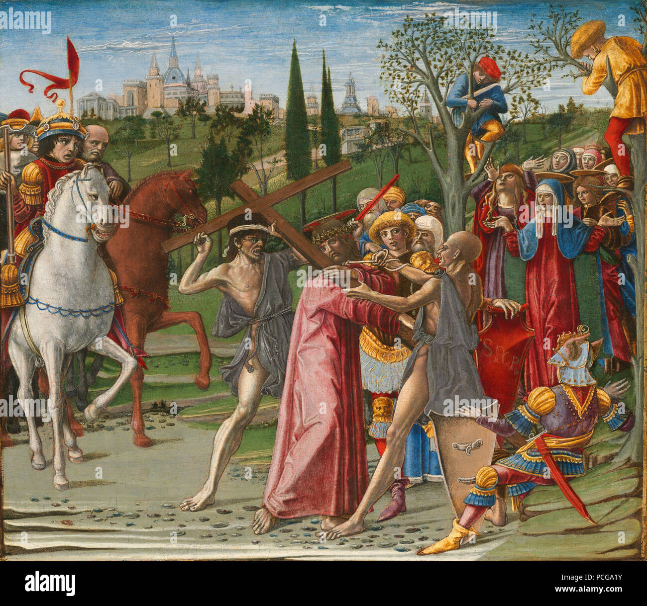 Benvenuto di Giovanni, Jesus das Kreuz tragen, Italienisch, 1436 vor