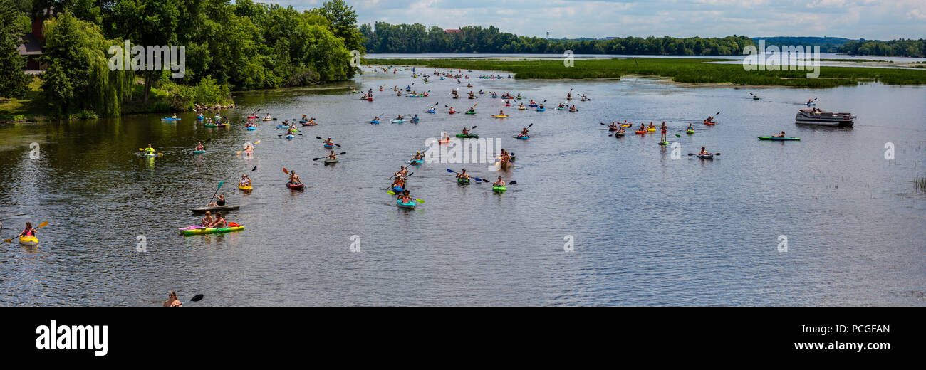 4. Jährliche Paddel Pub Crawl 7/28/18 Wausau, Wisconsin Stockfoto