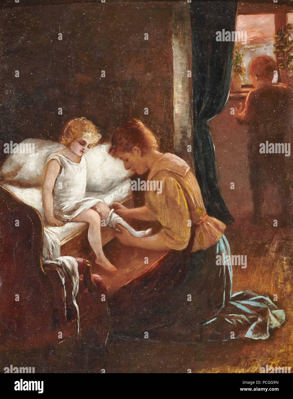 Albert Ritzberger Mutter mit Kindern. Stockfoto