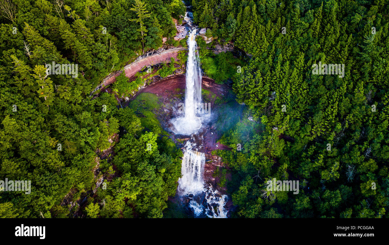 Kaaterskill fällt, Spruce Creek, Catskill Mountains zwischen den Ortsteilen in Haines fällt und Palenville in Greene County, New York, USA Stockfoto