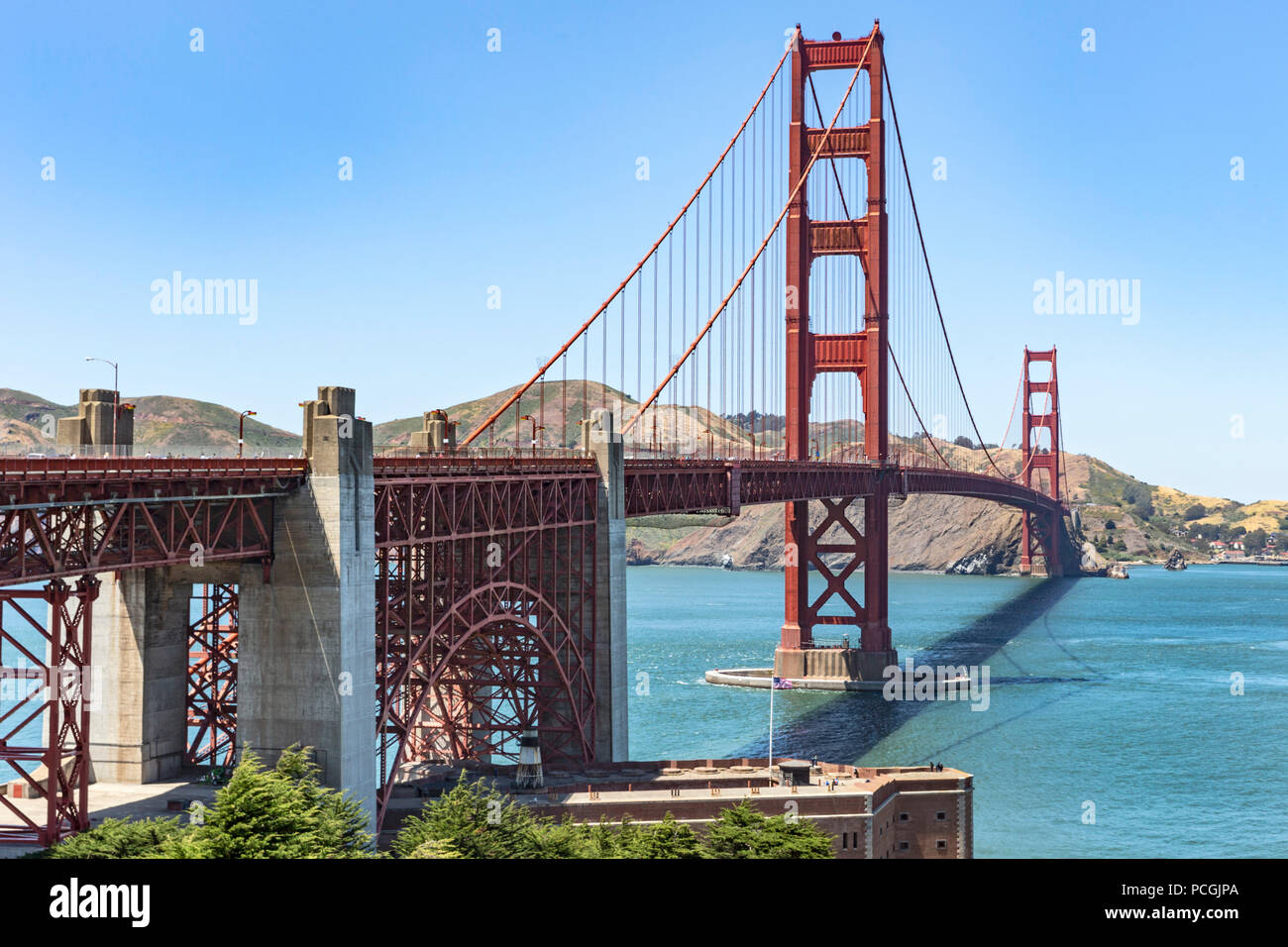 Golden Gate Bridge, San Francisco, Kalifornien, Vereinigte Staaten von Amerika, Samstag, Juni 02, 2018. Stockfoto