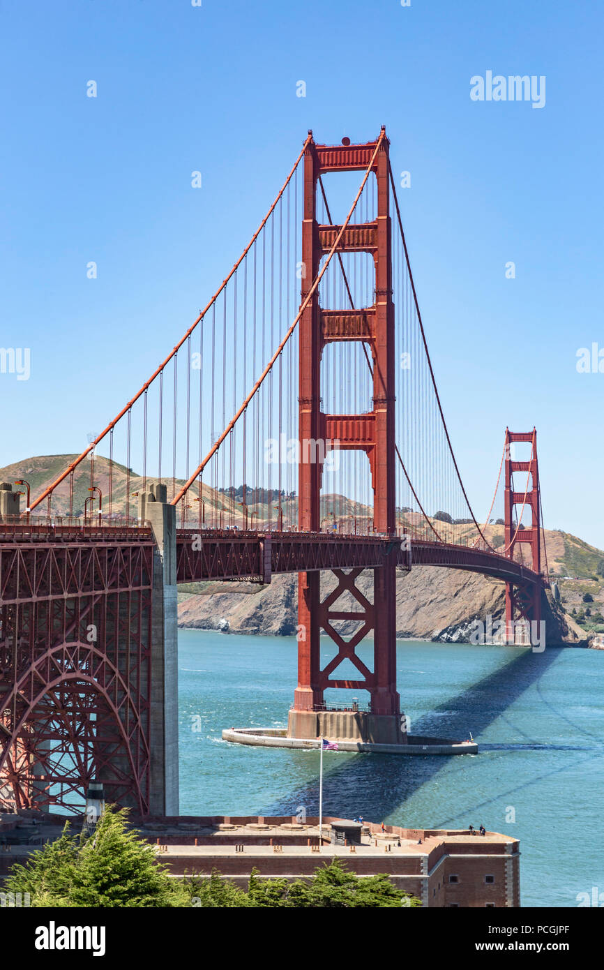 Golden Gate Bridge, San Francisco, Kalifornien, Vereinigte Staaten von Amerika, Samstag, Juni 02, 2018. Stockfoto