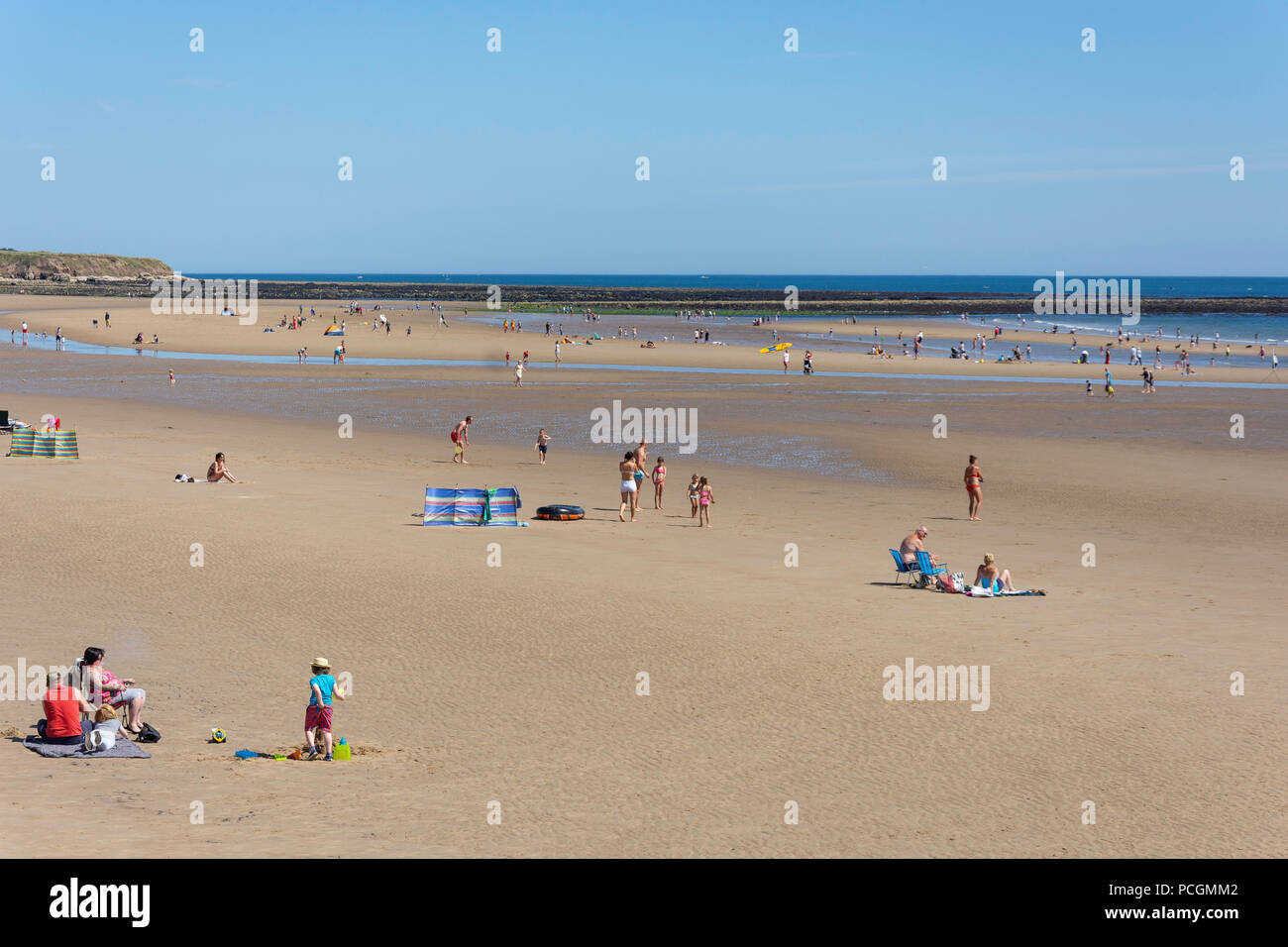 Seaburn Strand im Sommer, Seaburn, Sunderland, Tyne und Wear, England, Vereinigtes Königreich Stockfoto