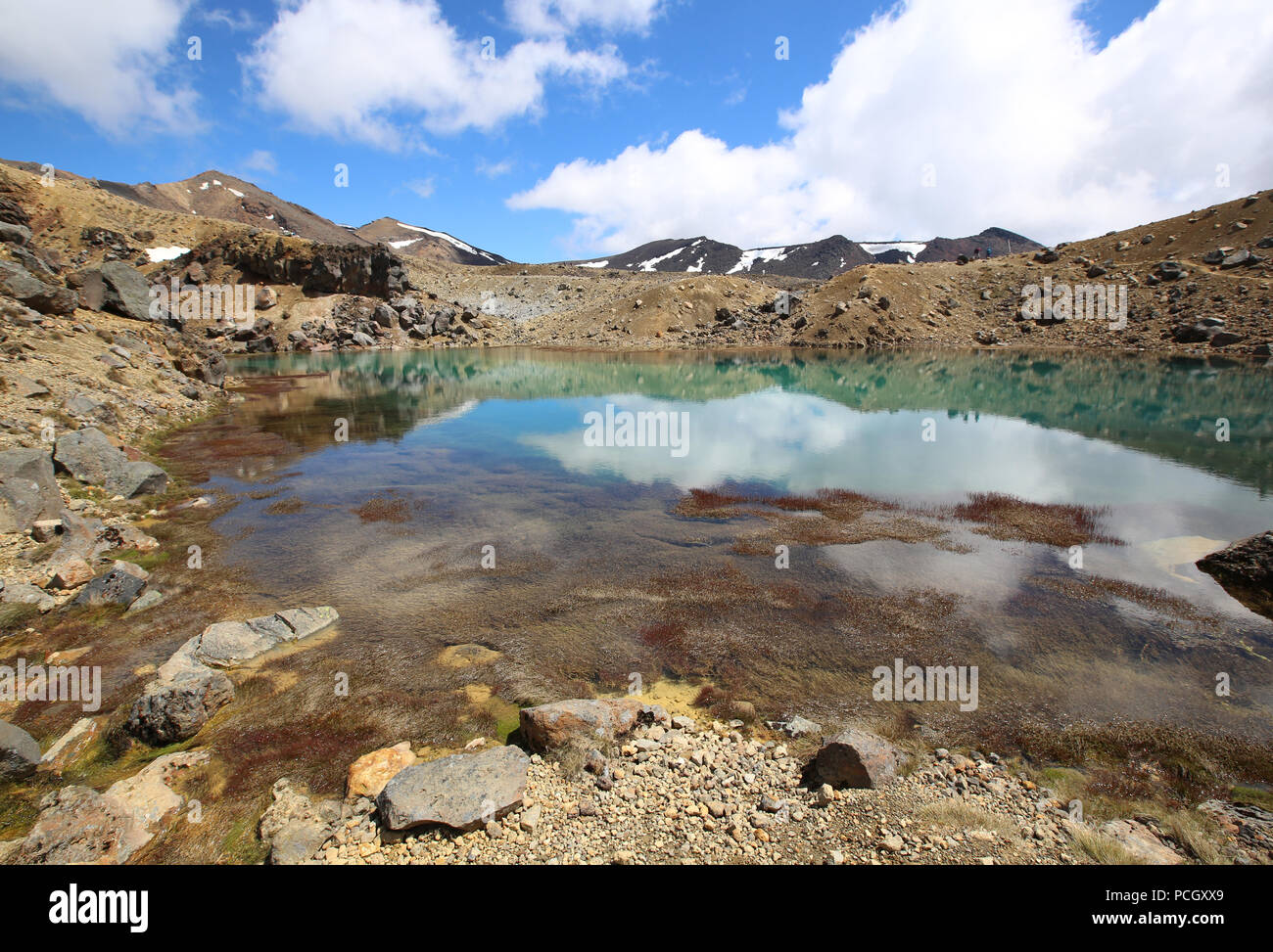 Entlang der Tongariro Alpine Crossing Stockfoto