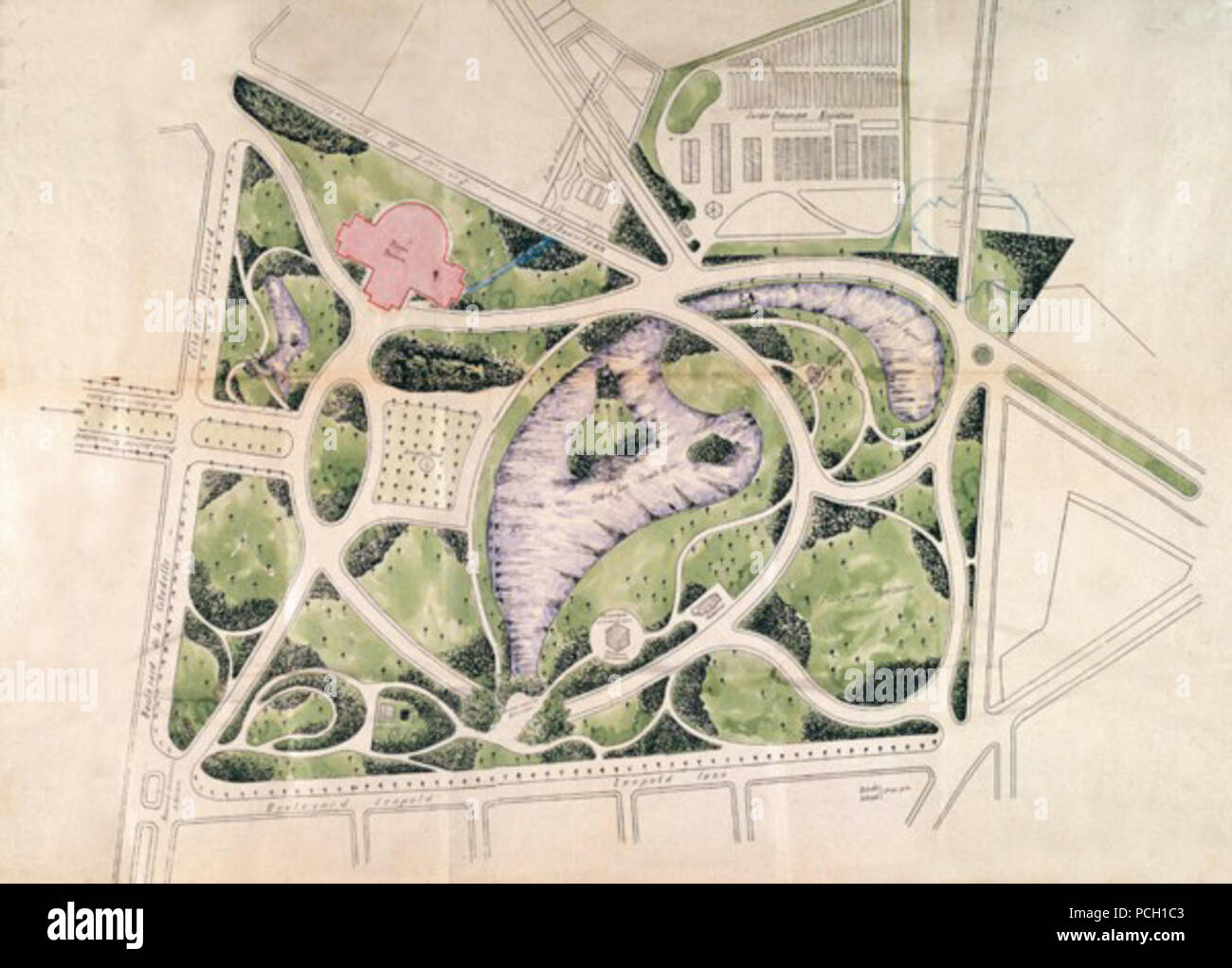 132 Citadelpark Gent nicht Uitgevörd plan Stockfoto