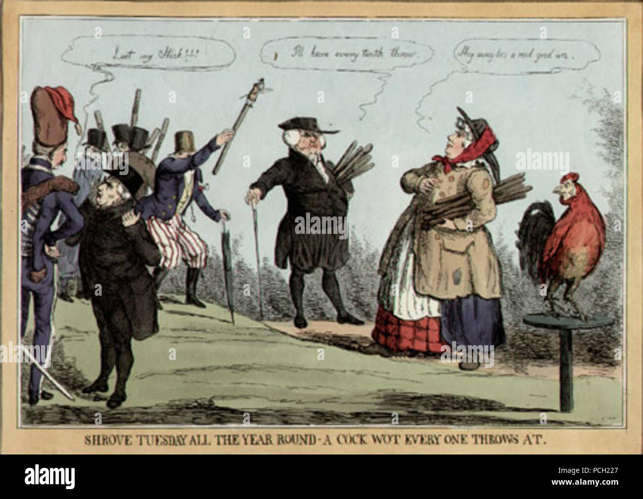 135 Cockthrowing Stockfoto