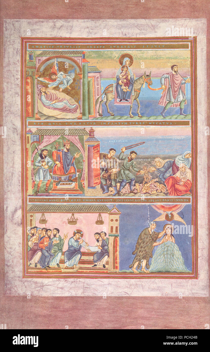 135 Codex Aureus Epternacensis Folio 19 verso Stockfoto