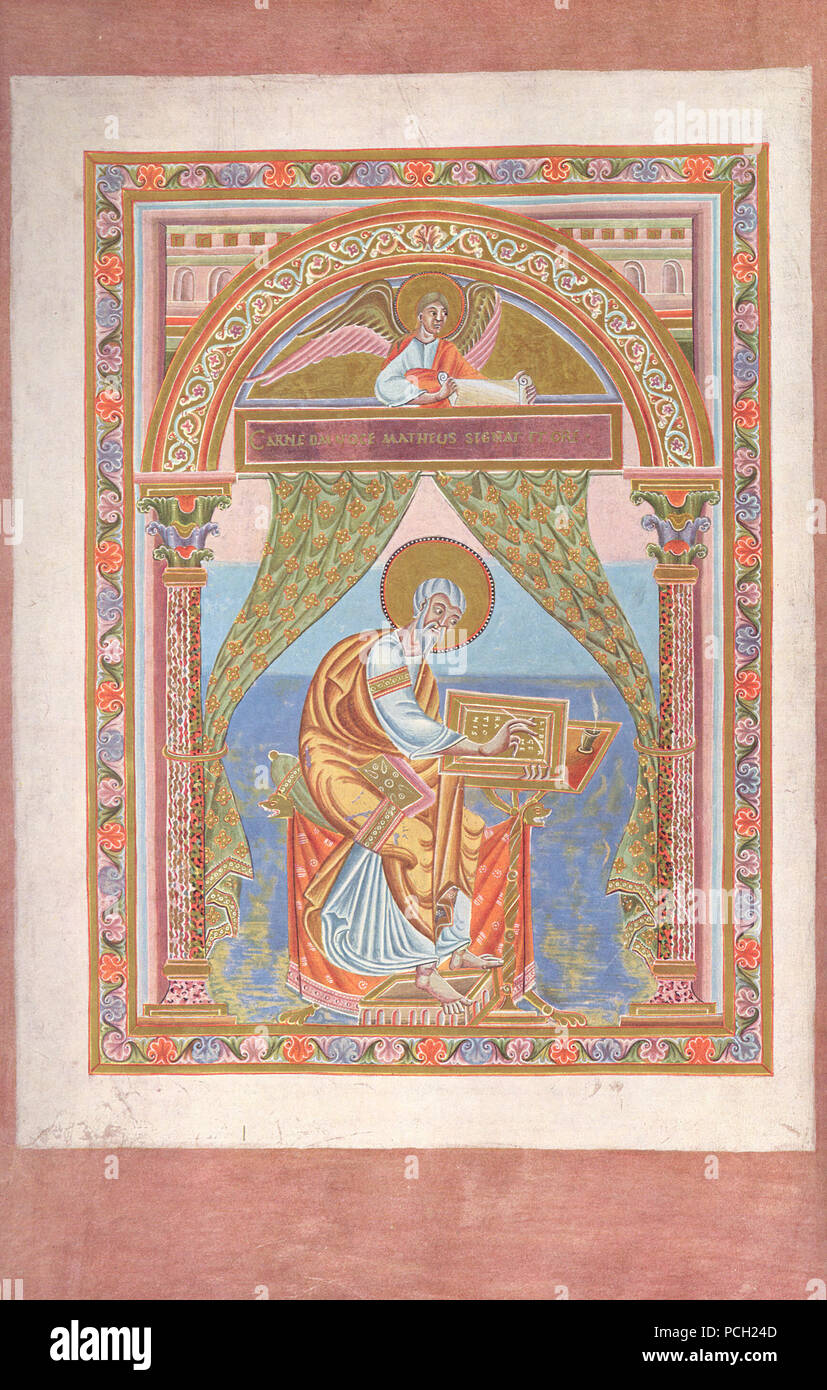 135 Codex Aureus Epternacensis Folio 20 verso Stockfoto